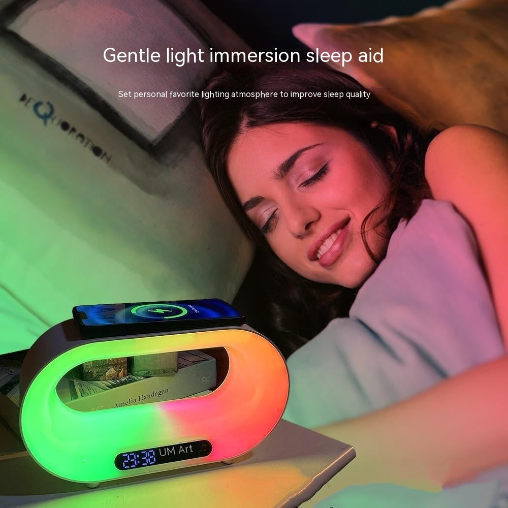 3-in-1 LED Night Light with Wireless Charger & Alarm Clock (RGB, App Control)
