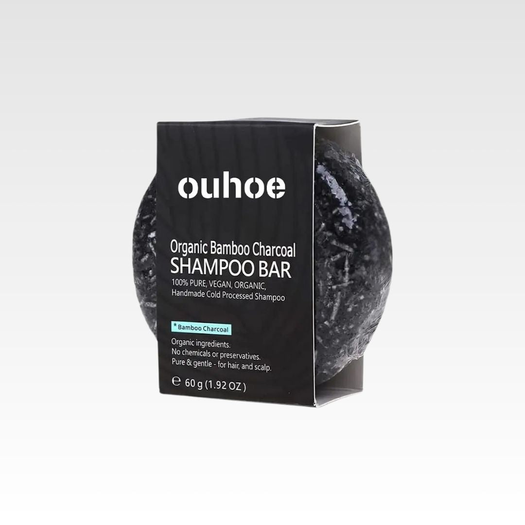 OUHOE Bamboo Charcoal Shampoo Soap – Deep Scalp Cleanse & Oil Control 60g - Roomsium