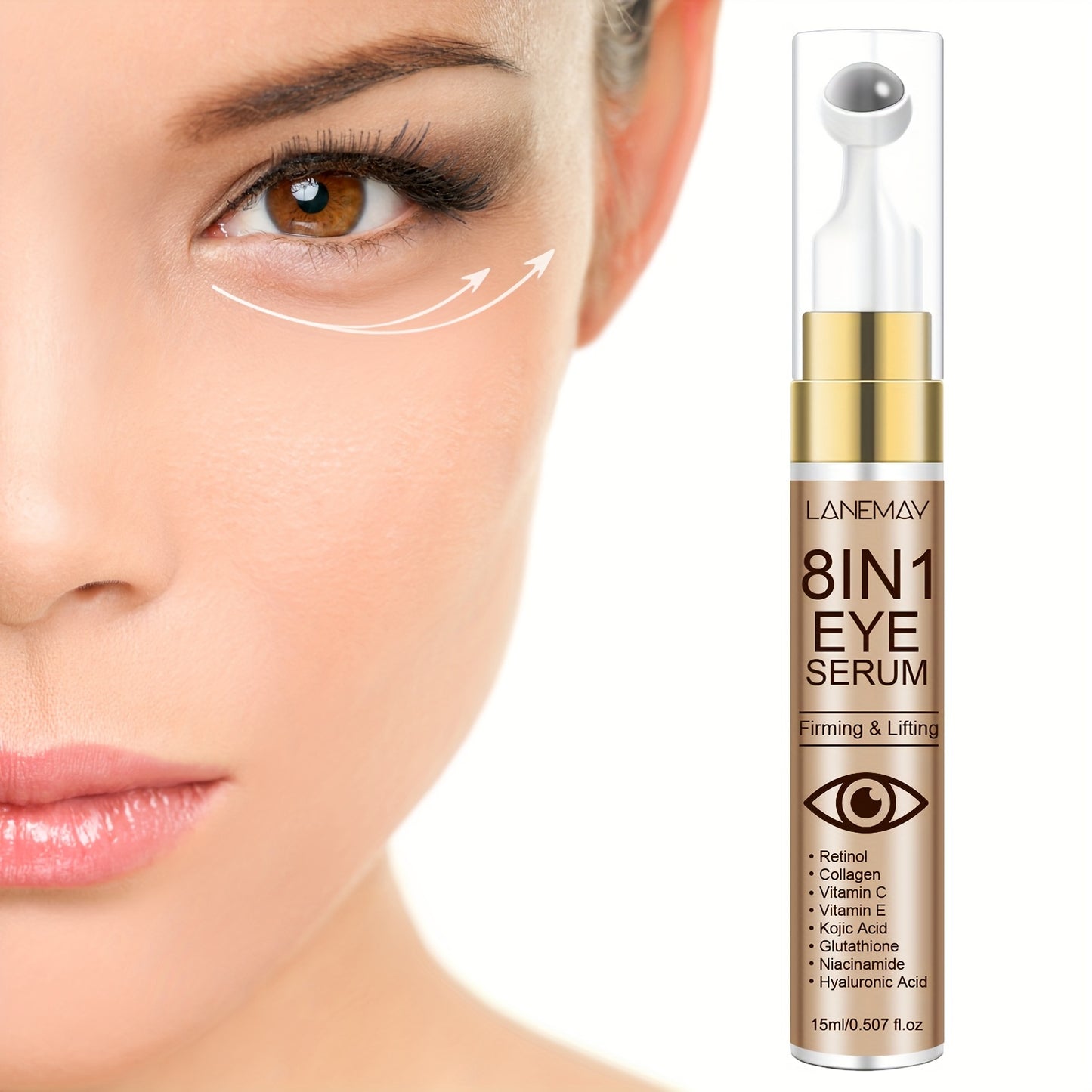 lanemay 8-in-1 Hydrating Eye Serum – Niacinamide, Collagen & Hyaluronic Acid Eye Care
