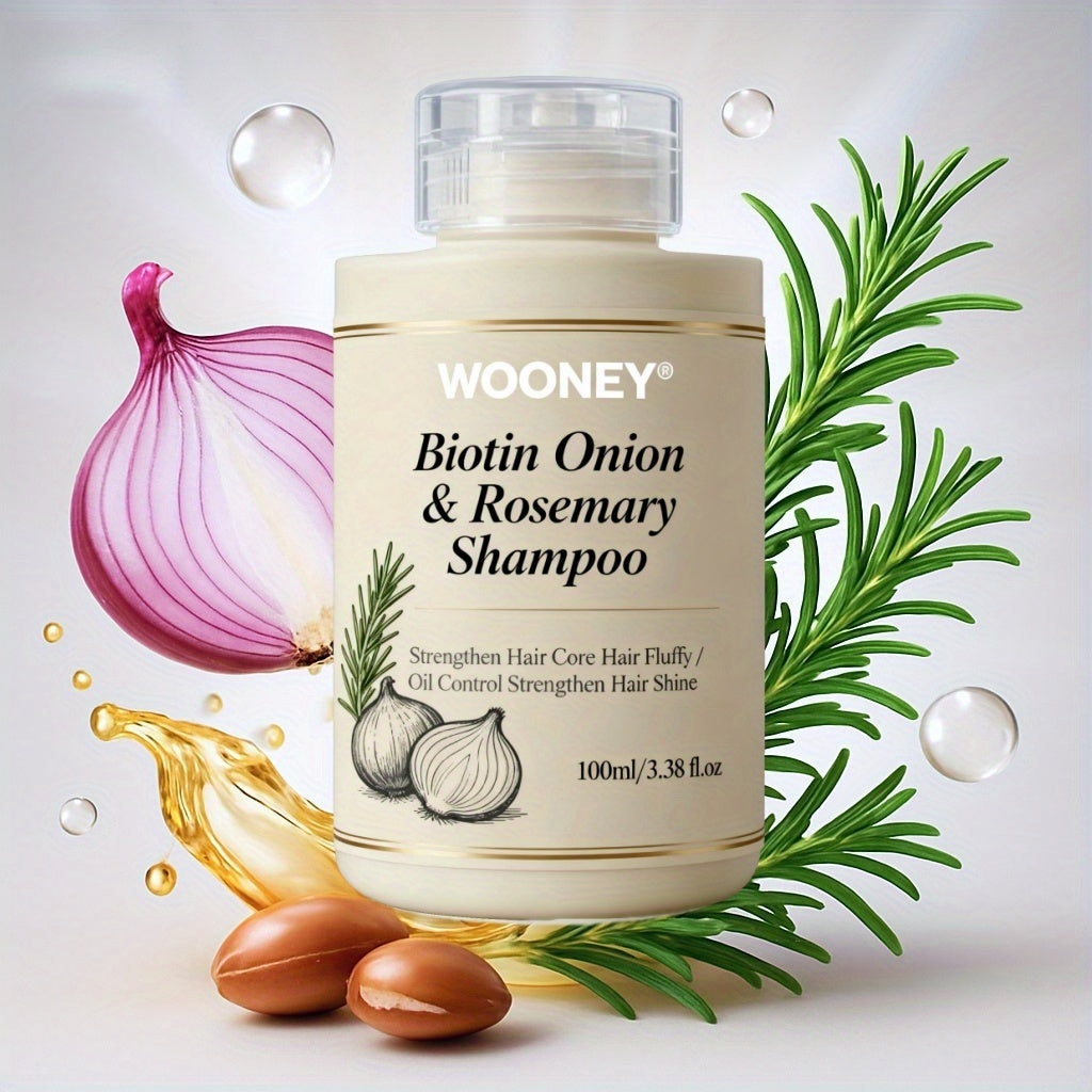 WOONEY Biotin, Onion & Rosemary Shampoo – Liquid Hair Care Cleanser
