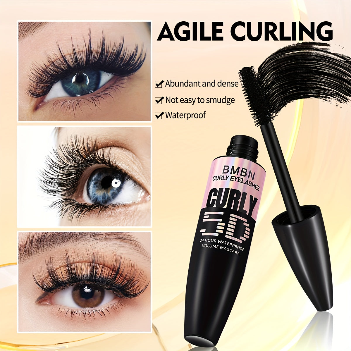 Volumizing Waterproof Mascara – Lengthening Black Lash Enhancer