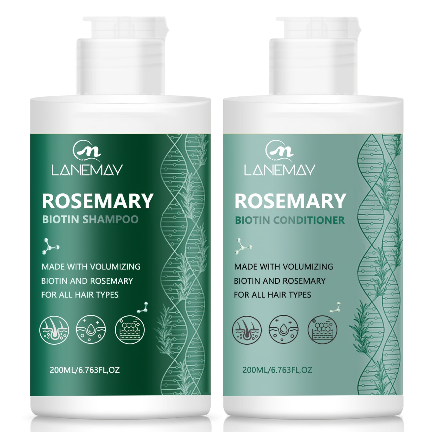 Lanemay Rosemary & Biotin Shampoo and Conditioner Set – Hair Care Duo
