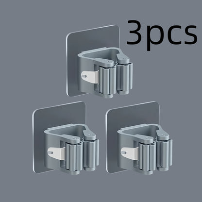 Wall-Mounted Mop Holder – Adhesive Broom & Cleaning Tool Organizer