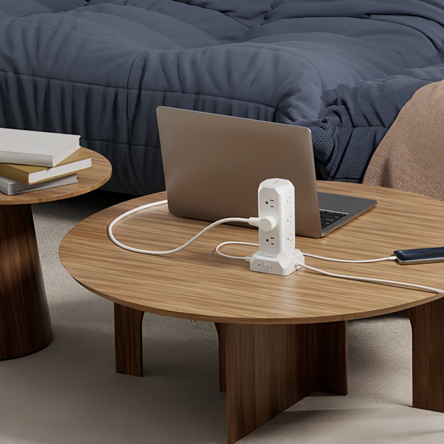 SUPERDANNY 12-Outlet Power Strip Tower with USB & Surge Protection – 35W Fast Charging Station