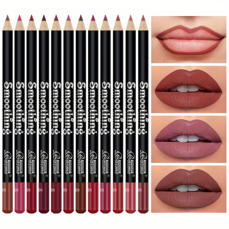 12-Piece Lipstick & Lip Liner Set with Matte Lip Gloss
