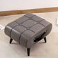 High-Quality Oil Wax Leather Low Stool – Padded Footstool & Accent Bench