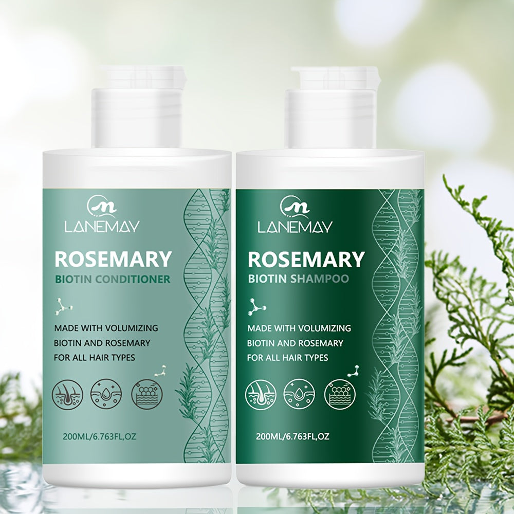 Lanemay Rosemary & Biotin Shampoo and Conditioner Set – Hair Care Duo