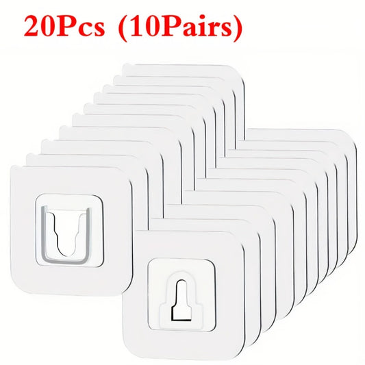 10-Pack Adhesive Wall Hooks – No-Drill Waterproof Utility Hooks for Kitchen & Bathroom