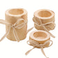 3-Piece Wooden Decorative Holder Set – Rustic Candle Holder or Planter Display