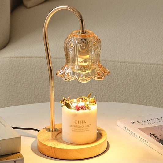 Lily of the Valley Aromatherapy Wax Melter – Solid Wood Candle Warmer Table Lamp