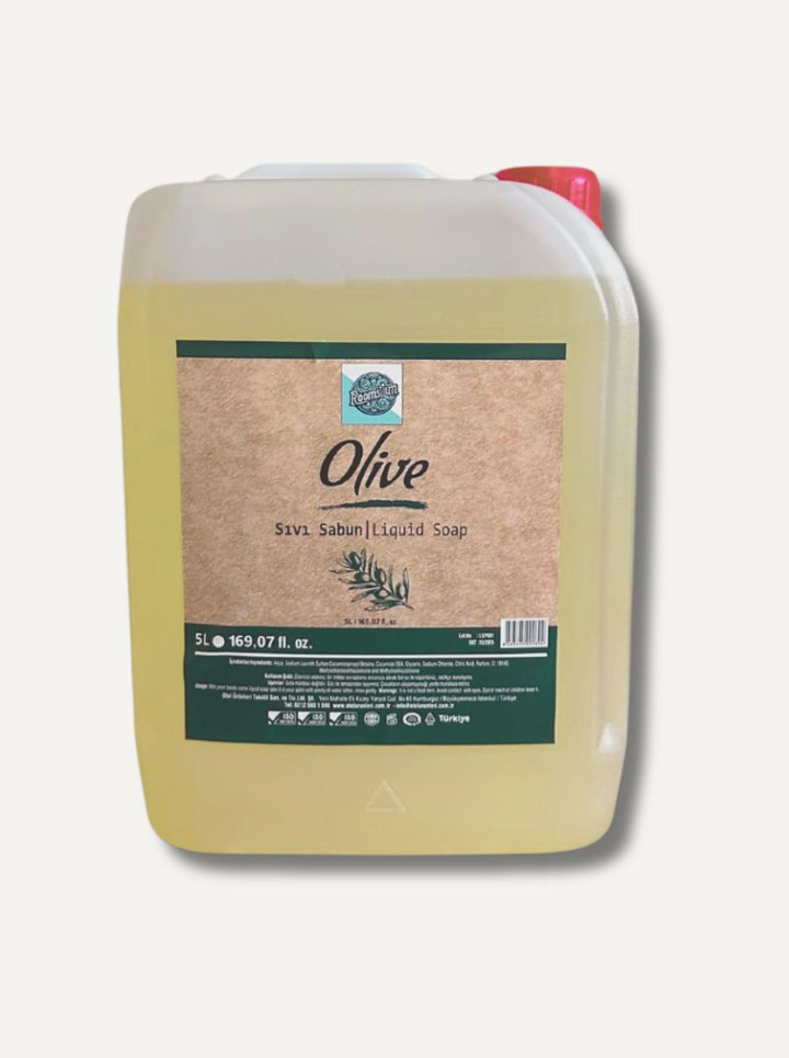 Roomsium Bulk Liquid Soap 1.3 Gallon Olive Essence Hand Wash by Roomsium for people and prepared rooms