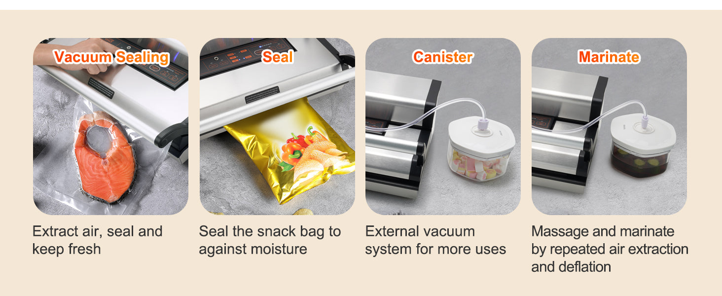 SucceBuy Commercial Vacuum Sealer Machine – Automatic Food Packaging with Cutter & Bag Storage - Roomsium