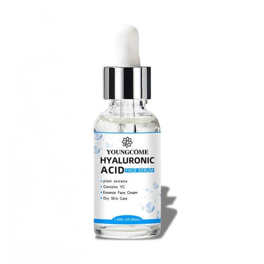 Youngcome Hyaluronic Acid face serum bottle with dropper on a white background